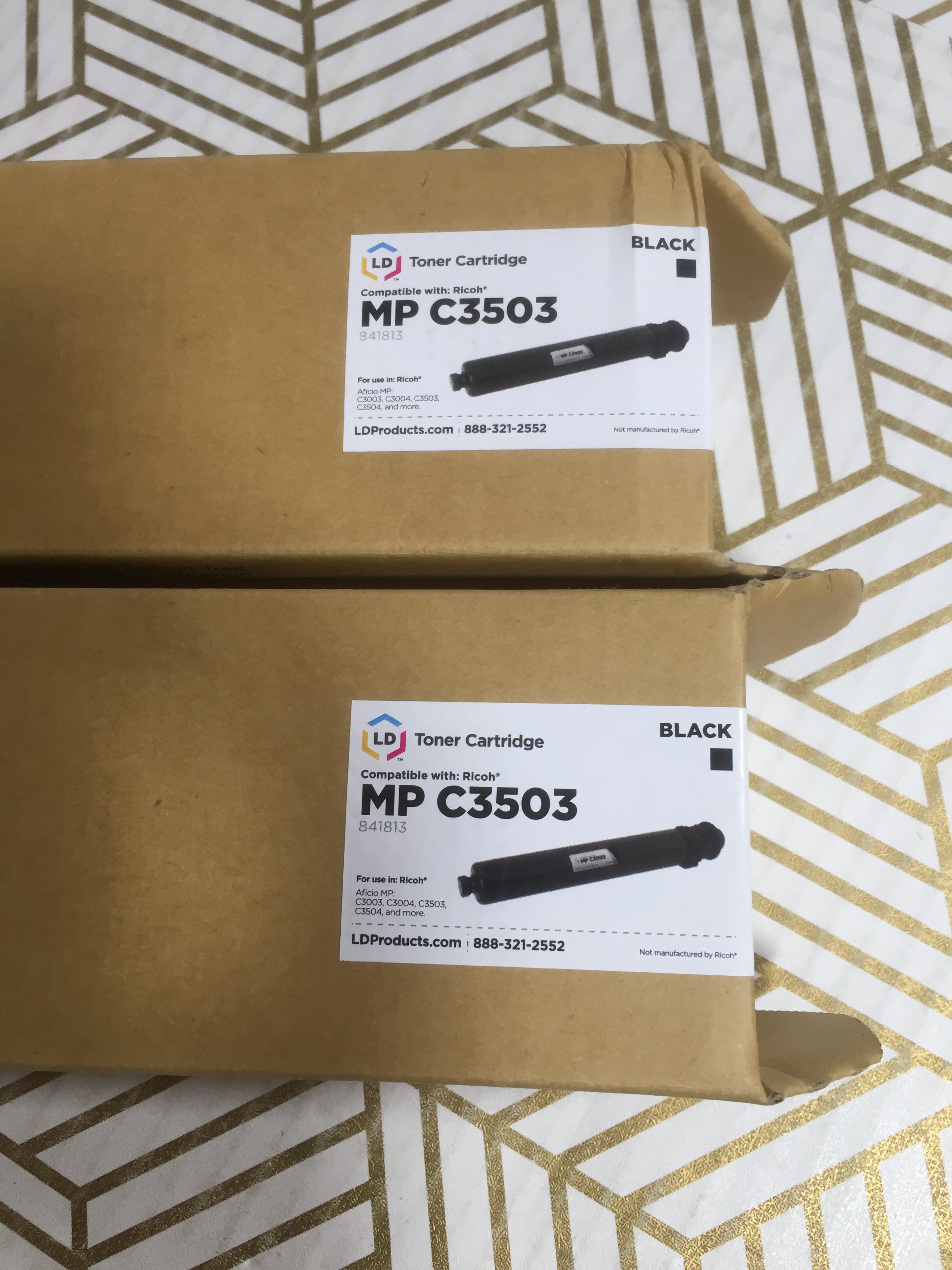 LD Toner Cartridge Replacement for Ricoh MP C3503 841813 (Black) 2 Pack *NEW* (8095273222382)